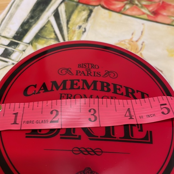 Camembert Brie Fromage/Cheese Porcelain Storage Container, red/black/white - Picture 8 of 12